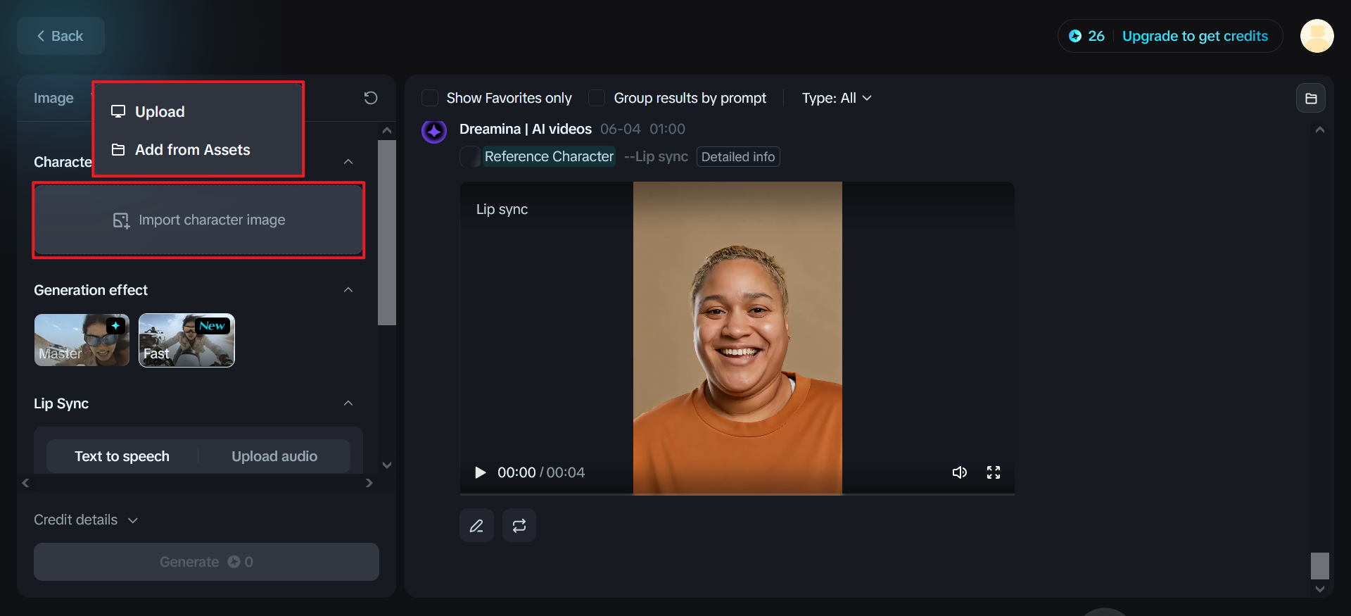 Upload photo to create a digital avatar