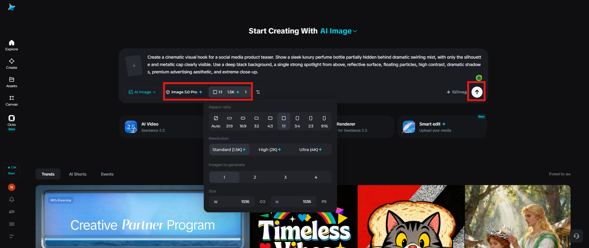 Customize settings and generate