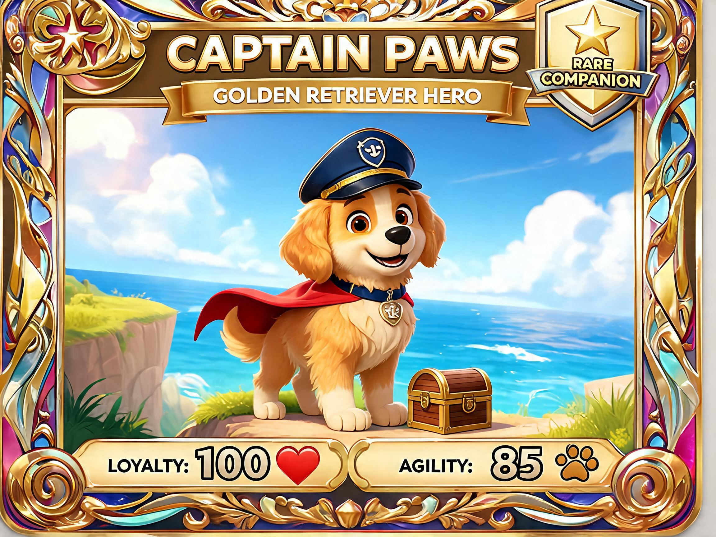 Prompt for a custom pet trading card