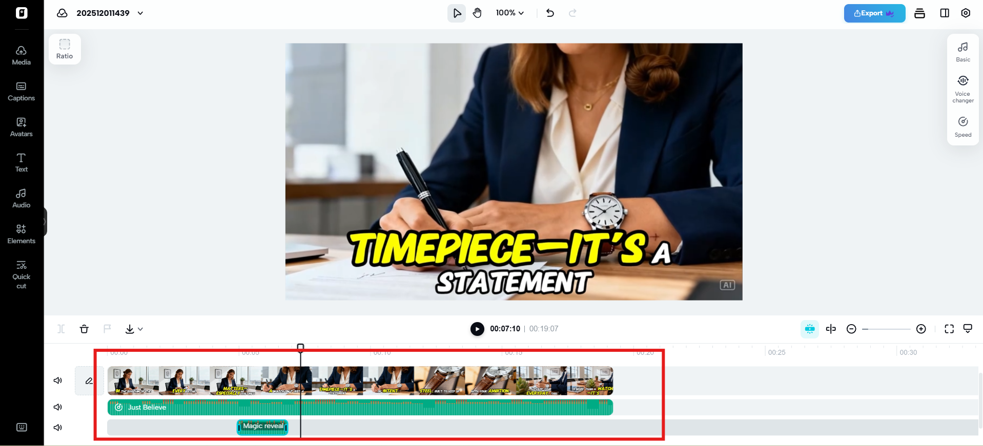 Edición de línea de tiempo multipista