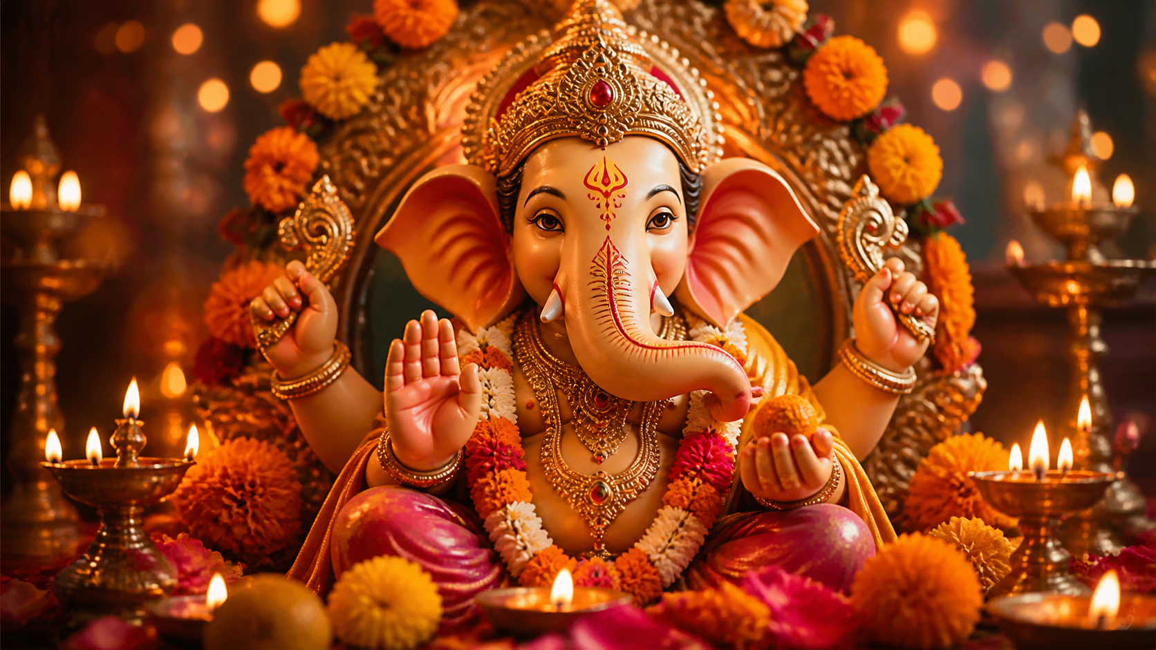 Anuncios de video de IA de Ganesha para la imagen del héroe Ganesh Chaturthi