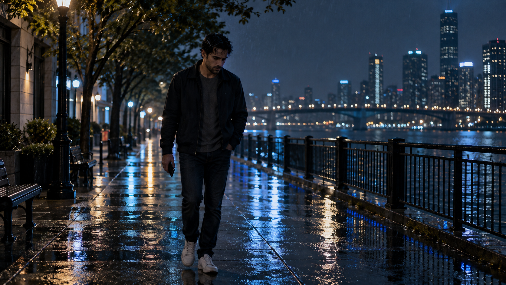 a restrained breakup story moving from a rainy night to a calm dawn