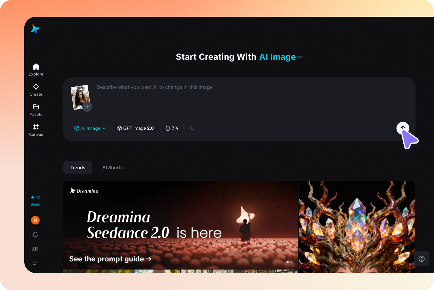 Acces la Dreamina AI Image