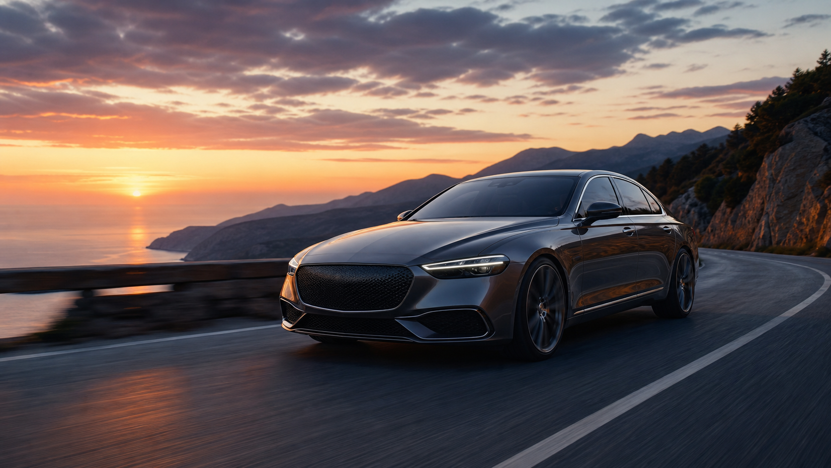 Viral Luxury Car Driving AI Video Prompt example created for Dreamina