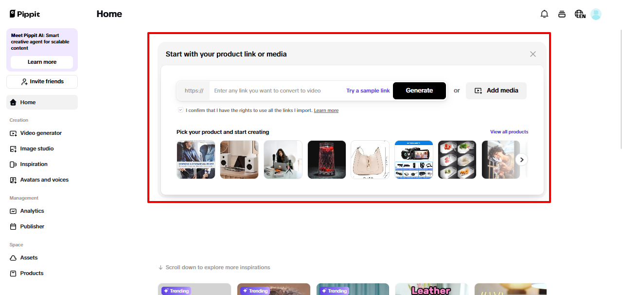 Pippit video generator