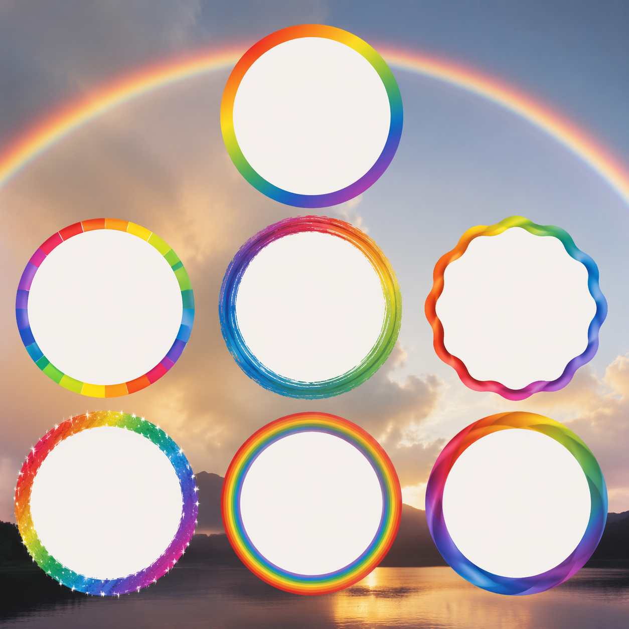 Dreamina rainbow pfp border maker prompt example 2: Circular Pride Frame