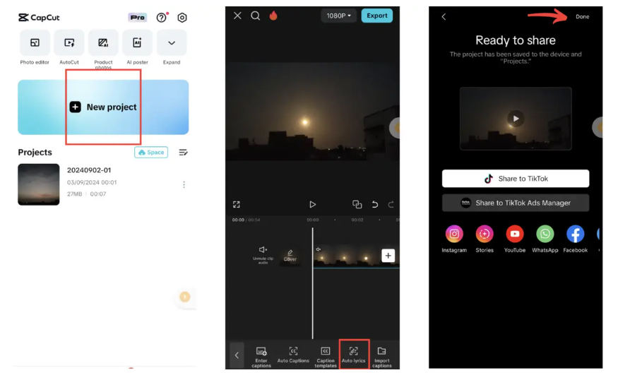 Crea un video karaoke con l'app mobile CapCut