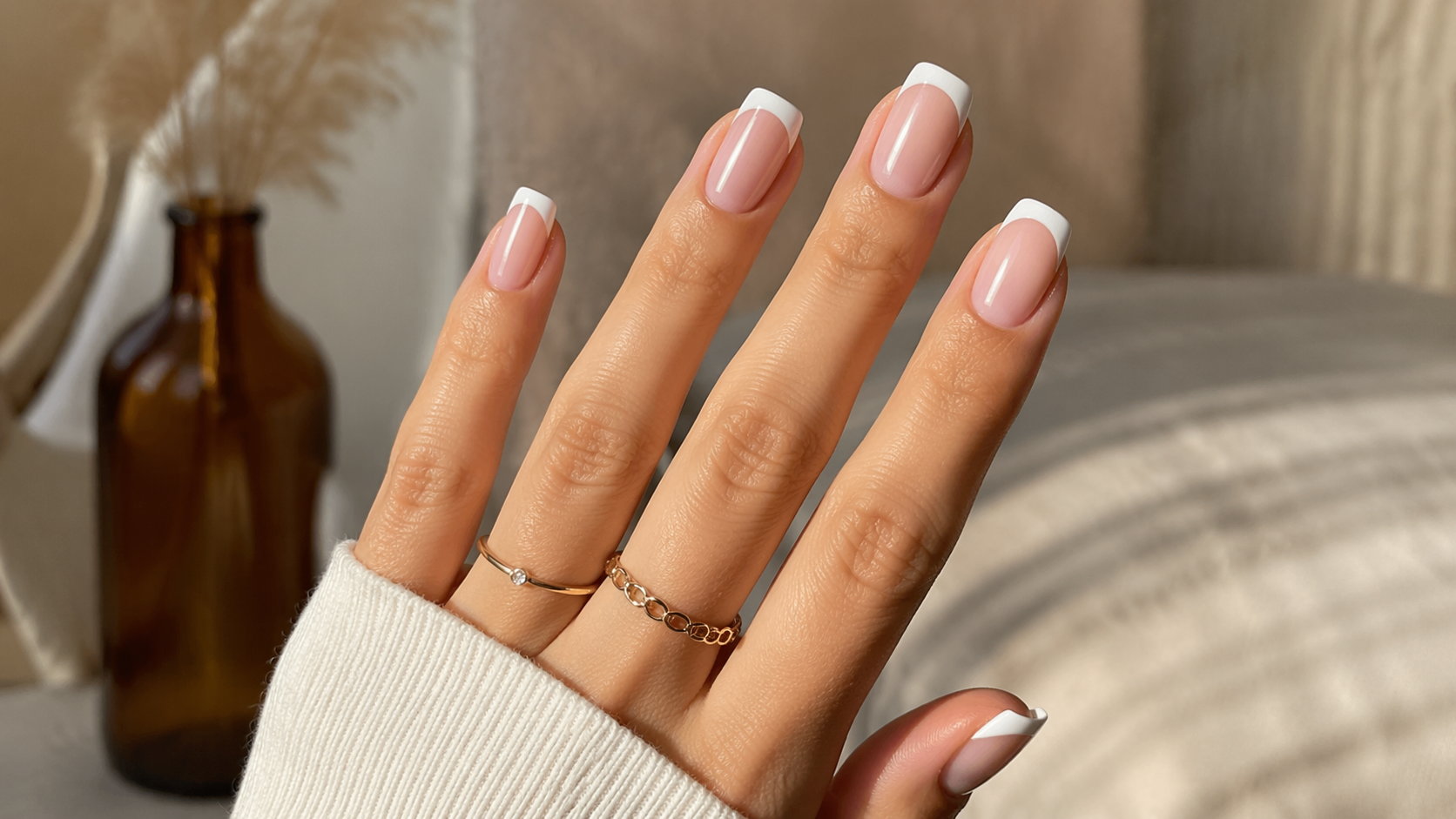 Dreamina nail try on prompt prompt example 3: French tip manicure preview