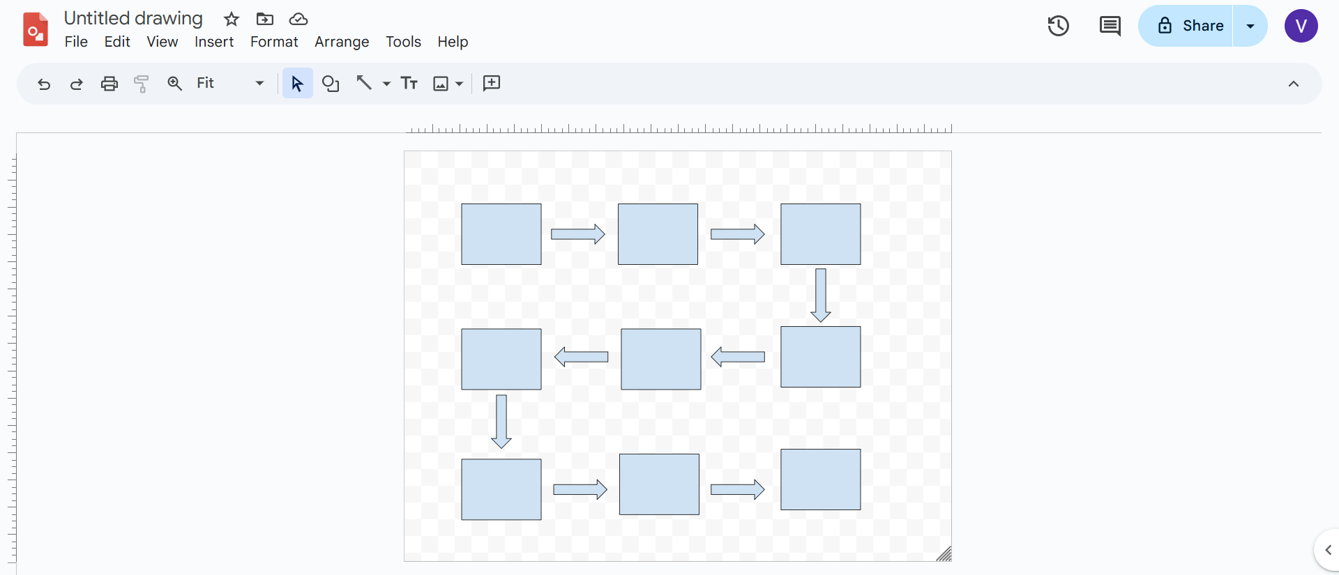Interface de desenho do Google