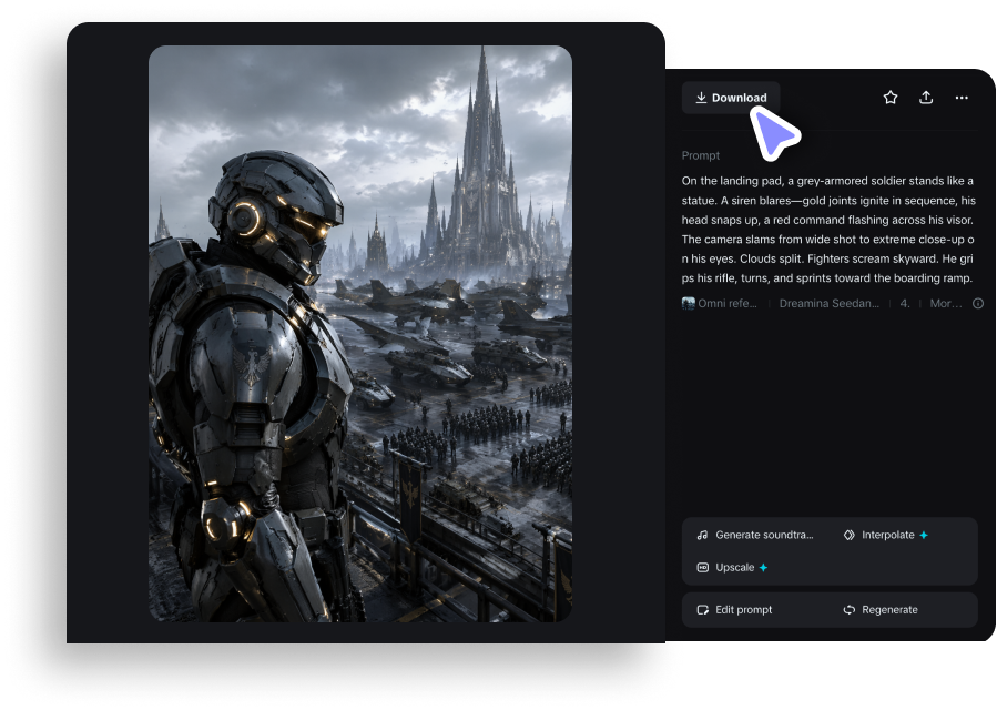 Preview and download your sci-fi video