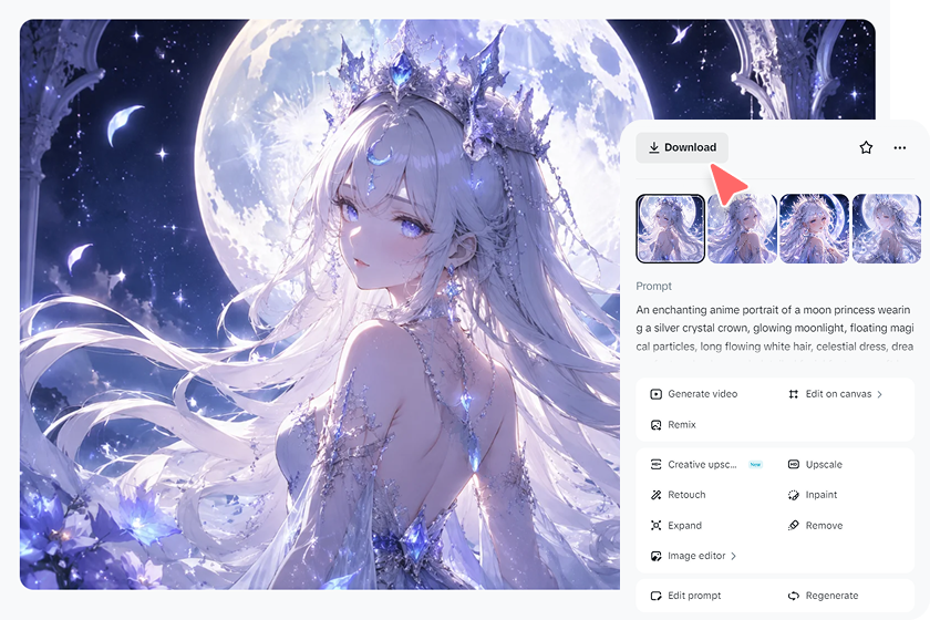 Refine and download your portrait