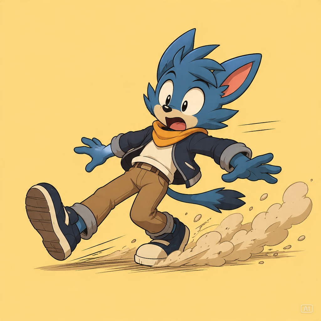 Sliding stop pose character reference generated by Pippit