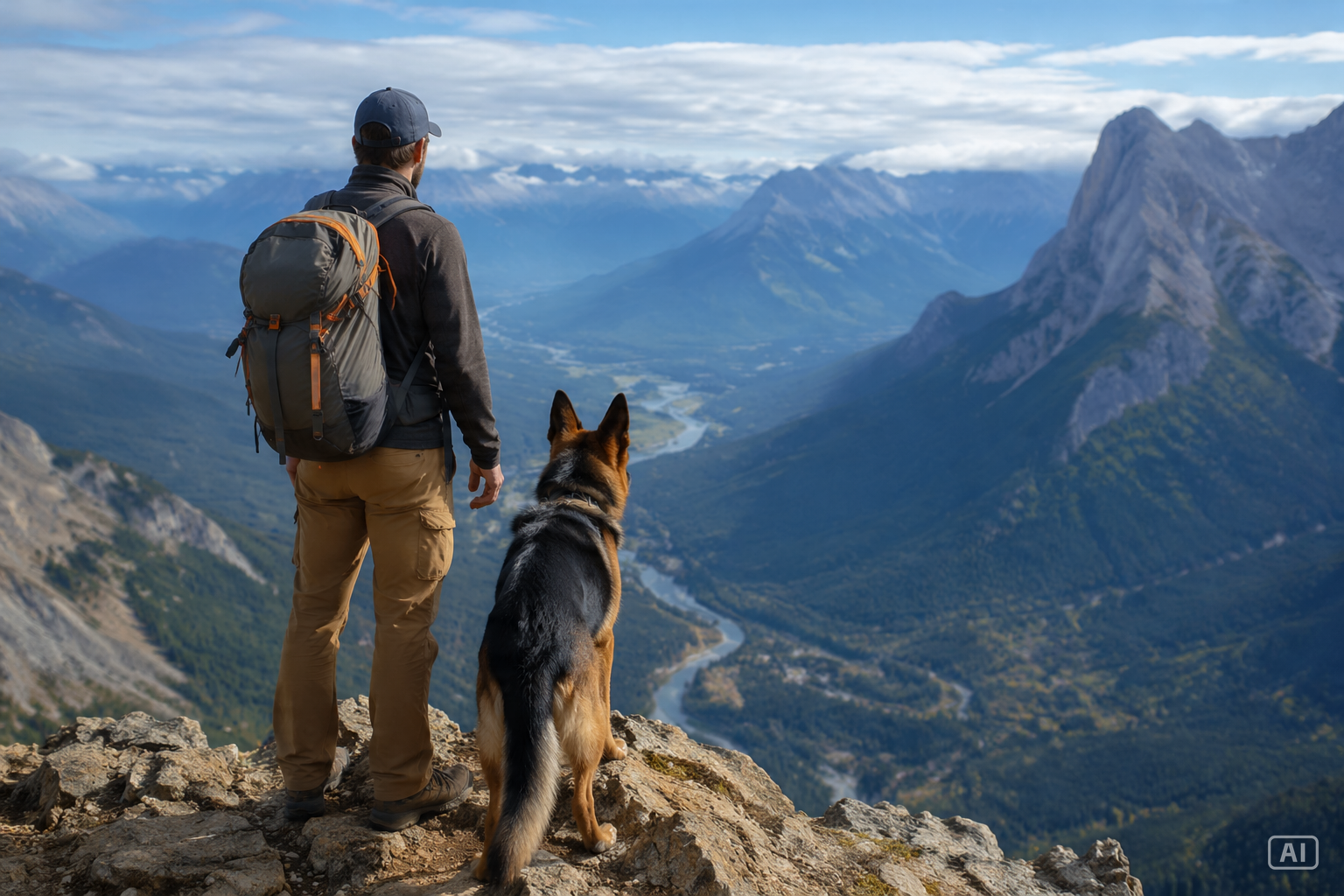 Hiking trail companion dog generated by Pippit