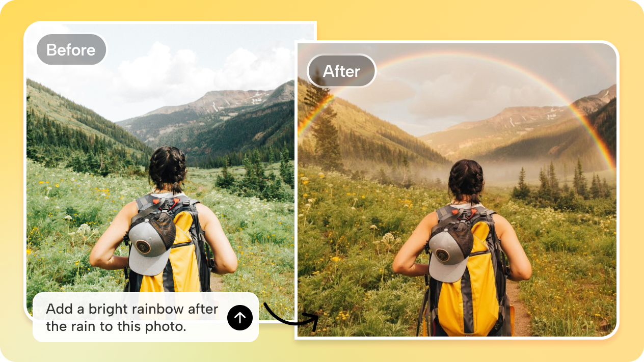 Agregue arcoíris naturales a cualquier foto con un simple mensaje