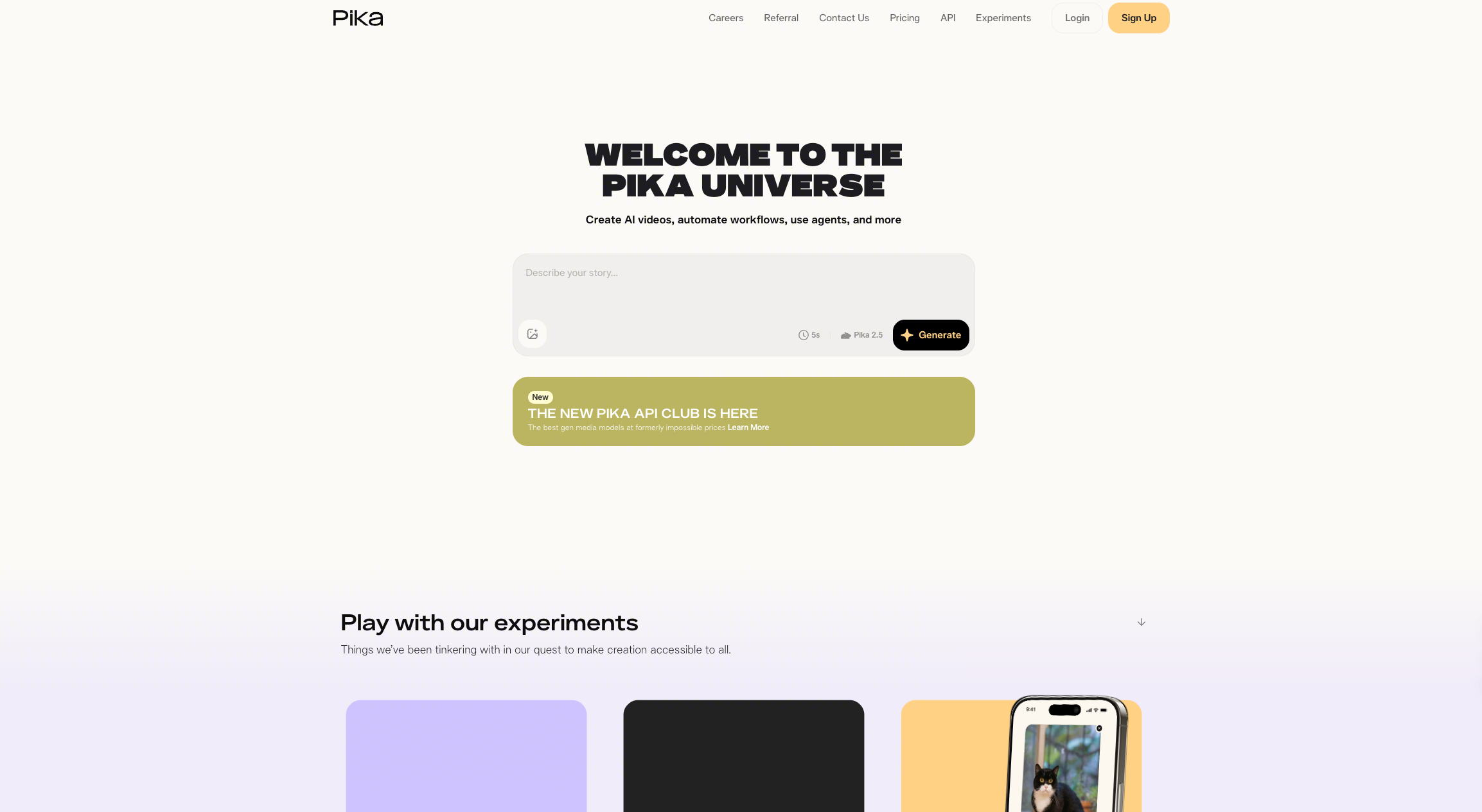 Pika: best for creative effects and social clips