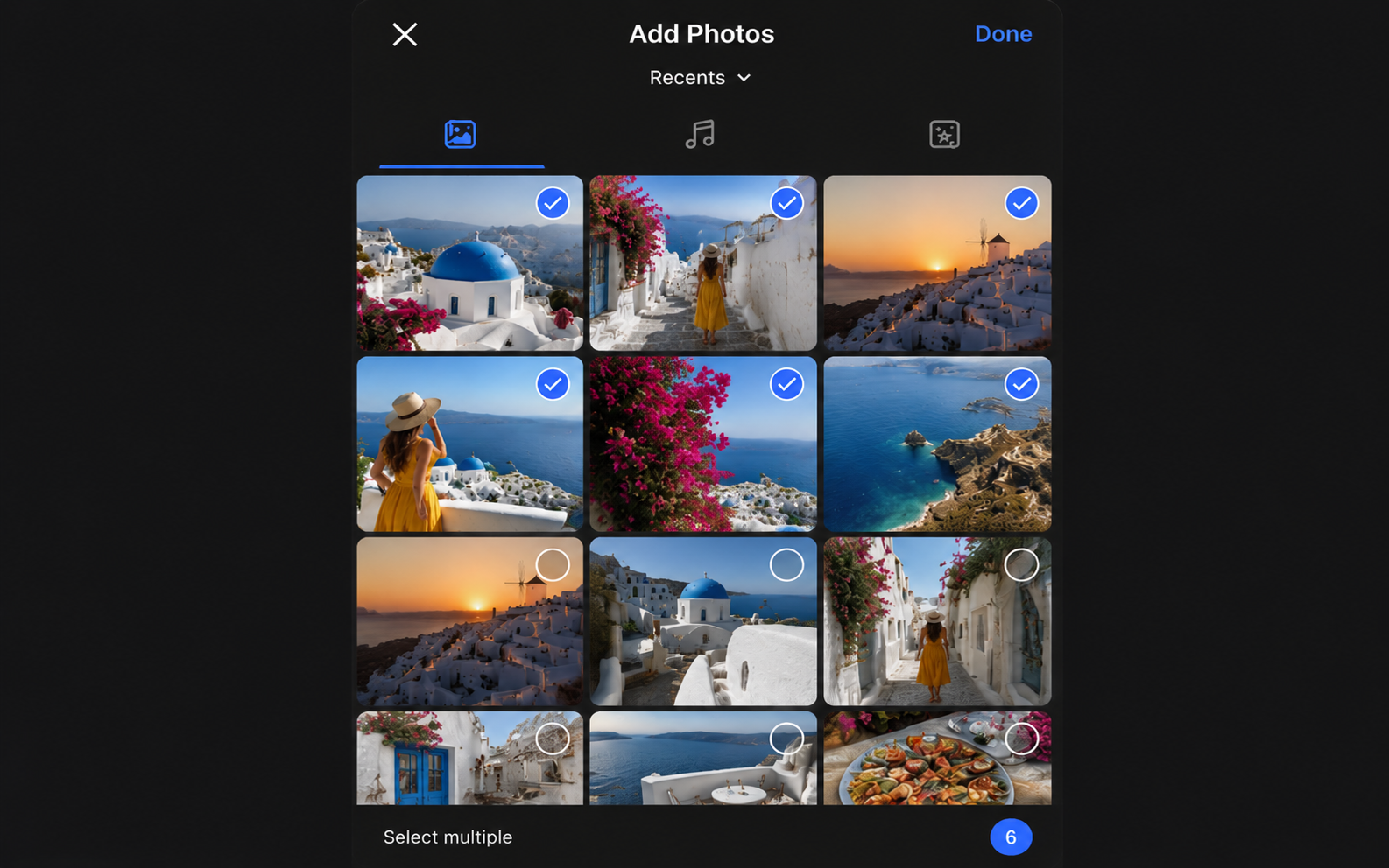 Wählen Sie Fotos nach einer Idee aus