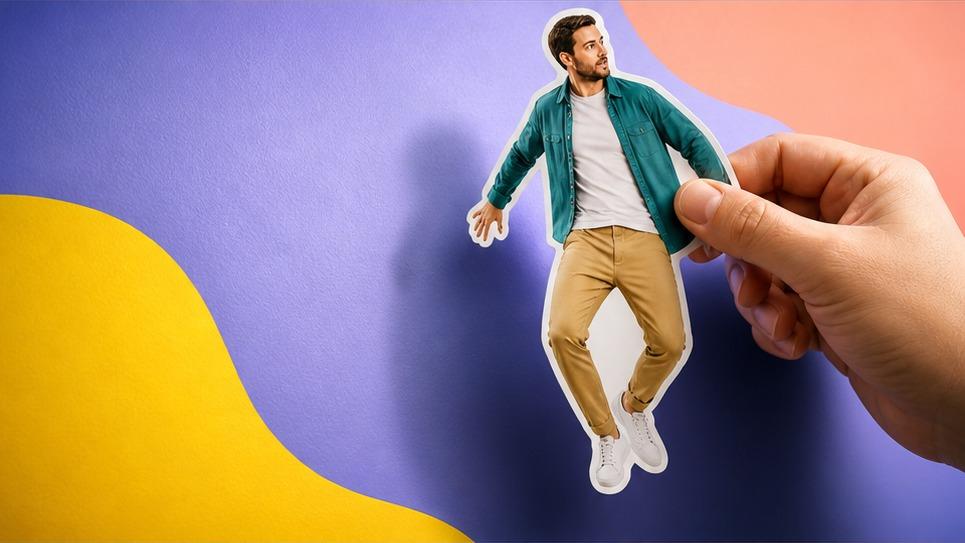 Adesivo Peel AI Video Effetto movimento battere esempio