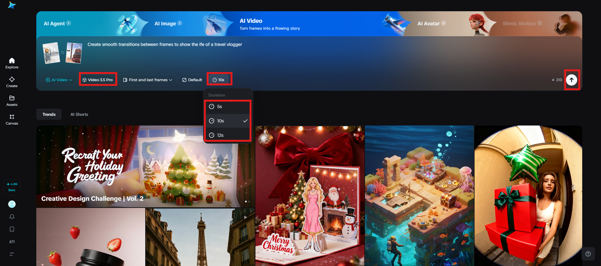 Customize settings and generate