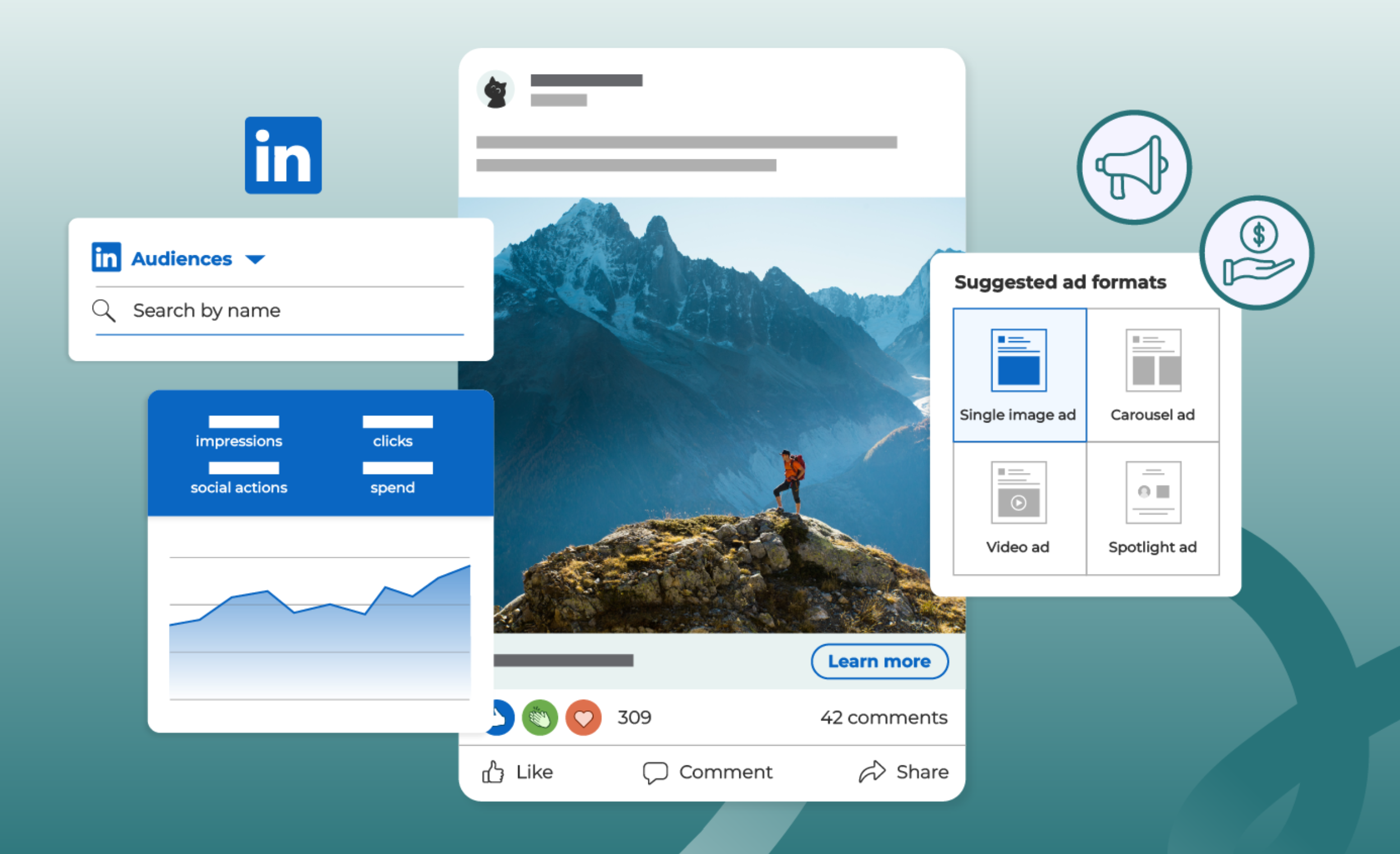 Iklan pendek LinkedIn ditampilkan dalam format umpan profesional