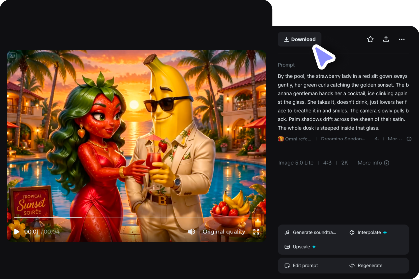  Afgewerkte AI-fruitdrama-video 's exporteren