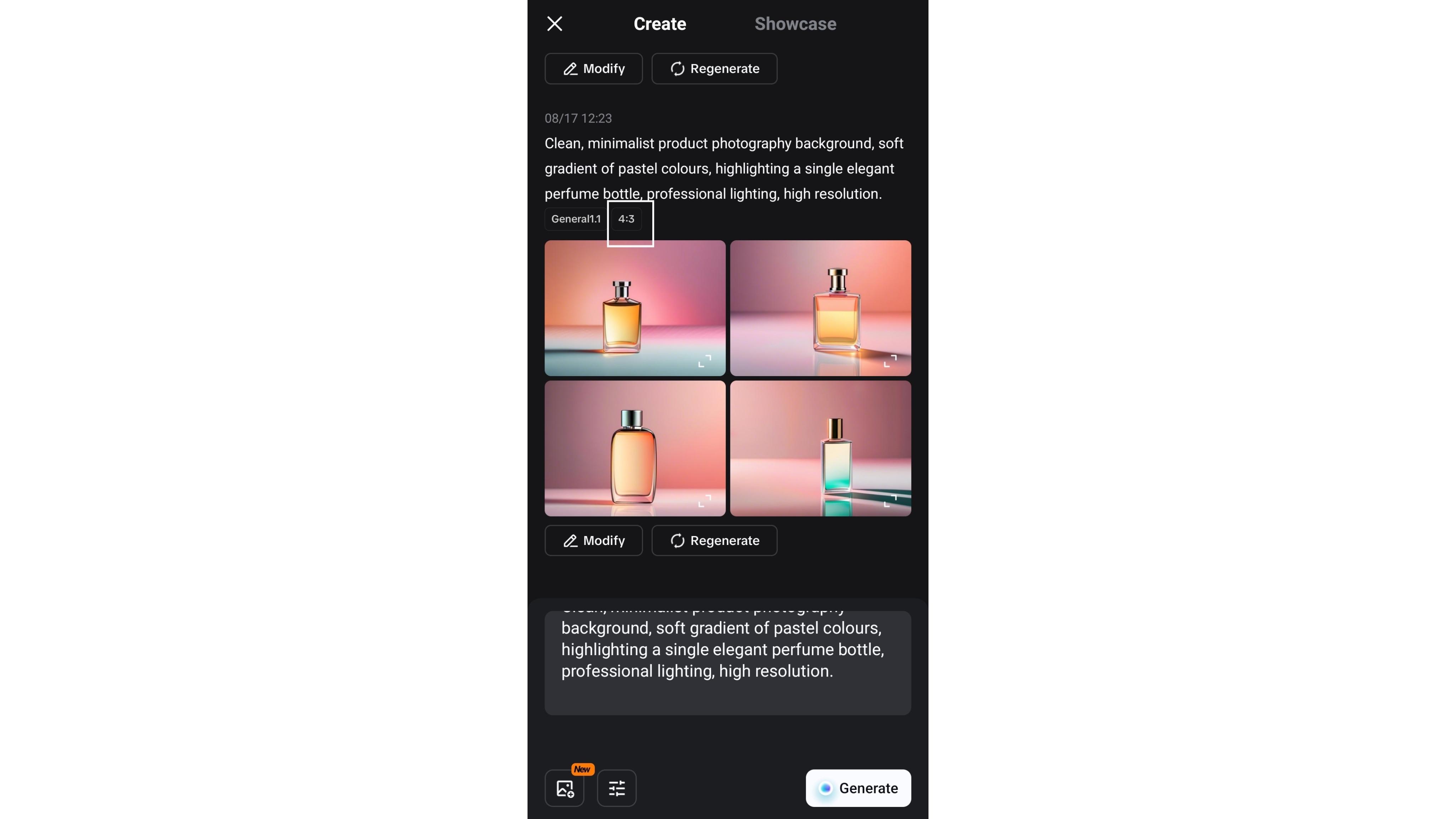 Aplikasi pembuat gambar AI gratis — Showcase Pemasaran Produk