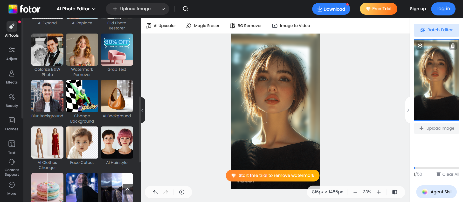 Fotor - picture editor to blur background