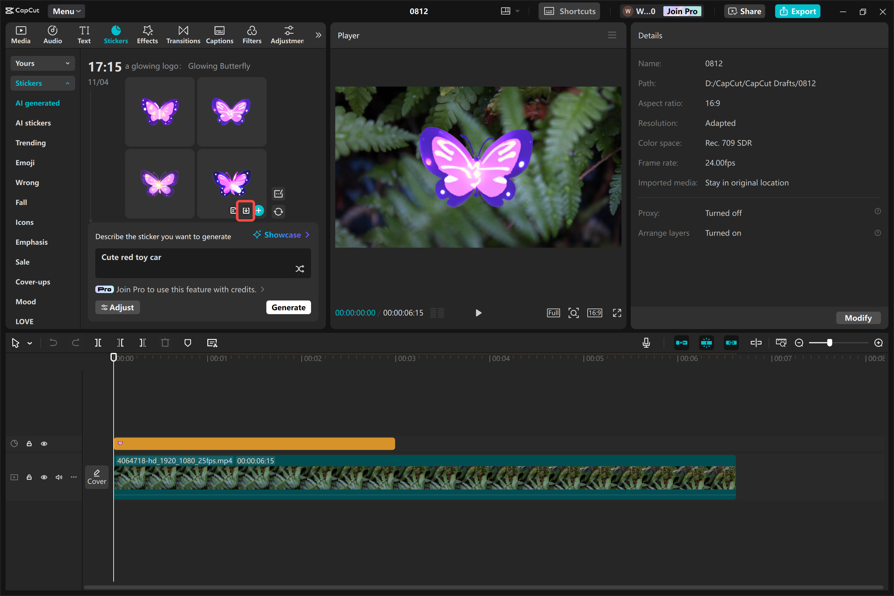 Descarga imágenes de IA desde el CapCut editor de video de escritorio