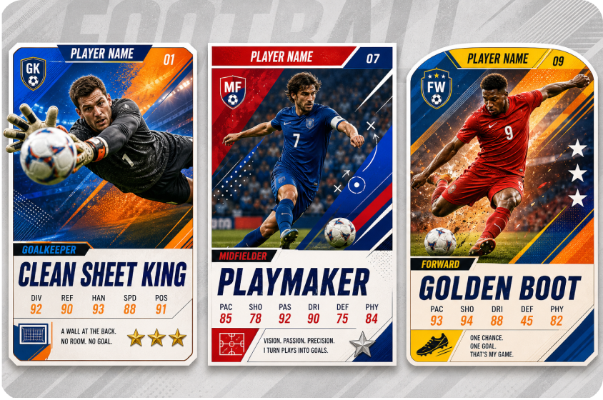 Create football cards faster