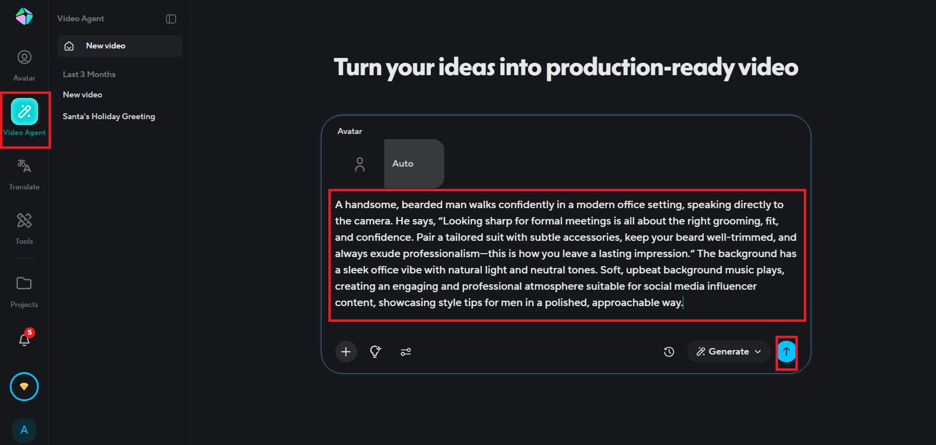 Enter your video idea