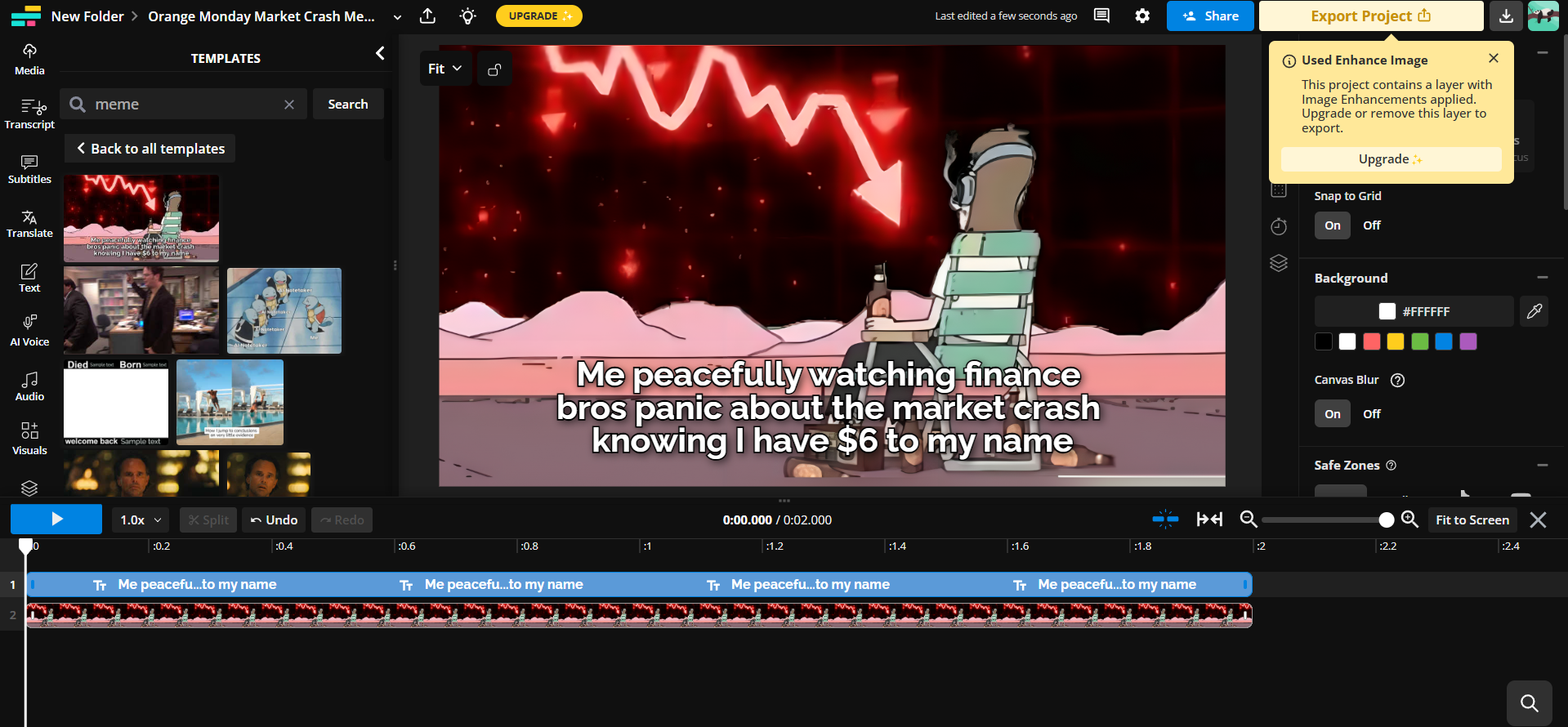 Kapwing interface