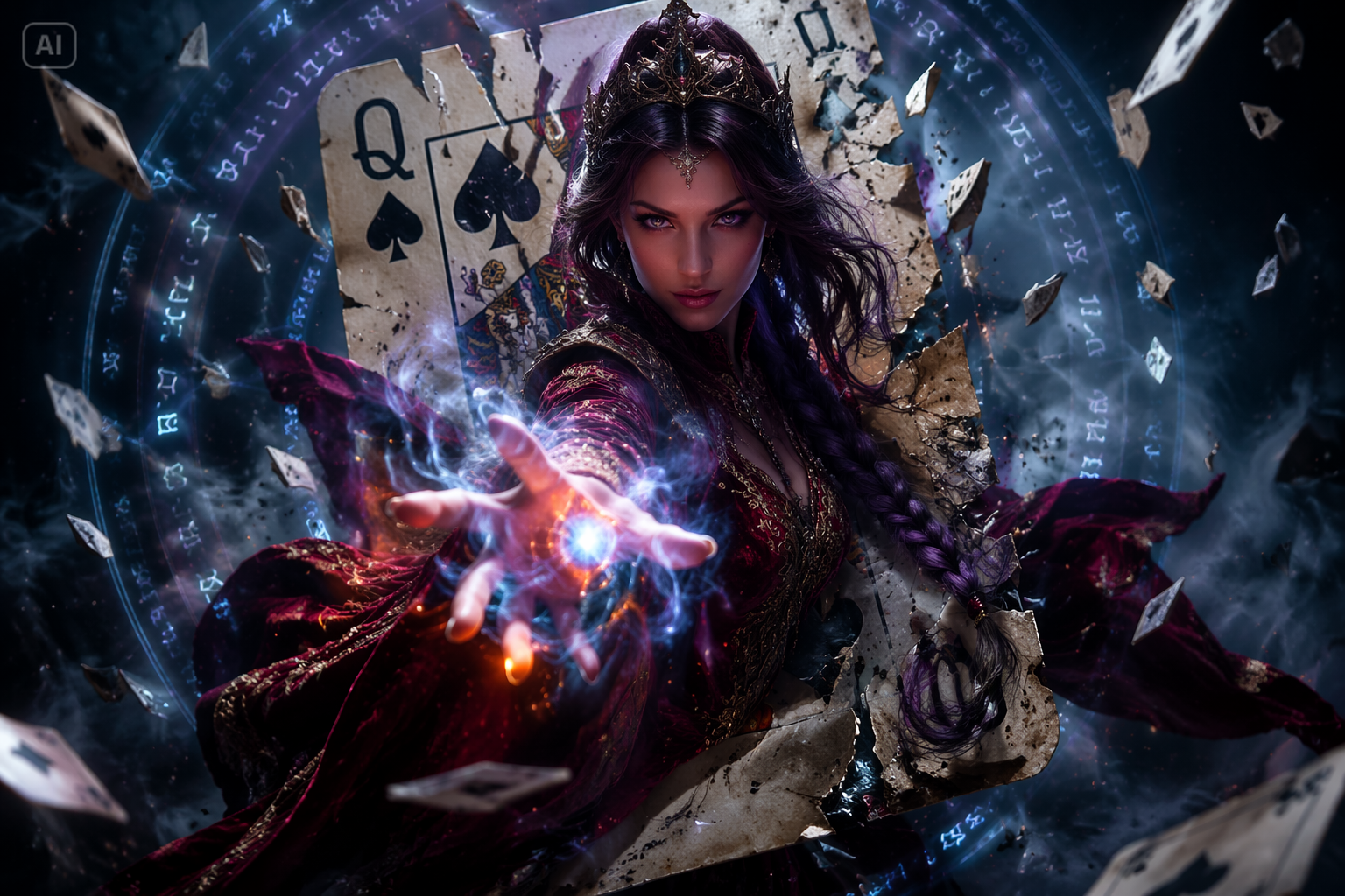 queen of spades AI prompts mobile background image