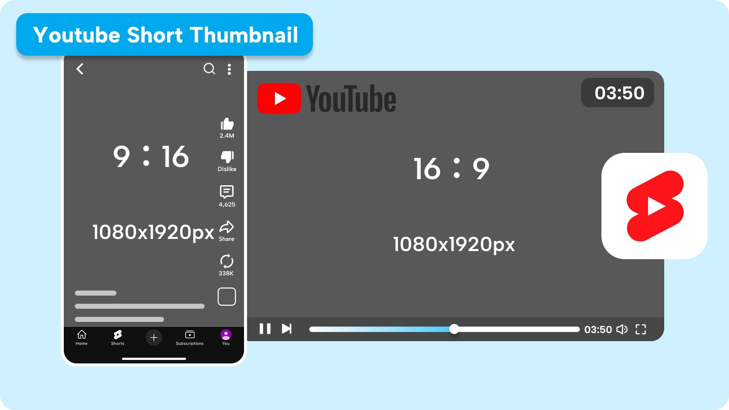 розмір youtube shorts