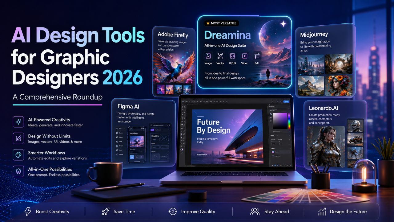 Ferramentas de IA design de 2026 para designers gráficos: um resumo abrangente