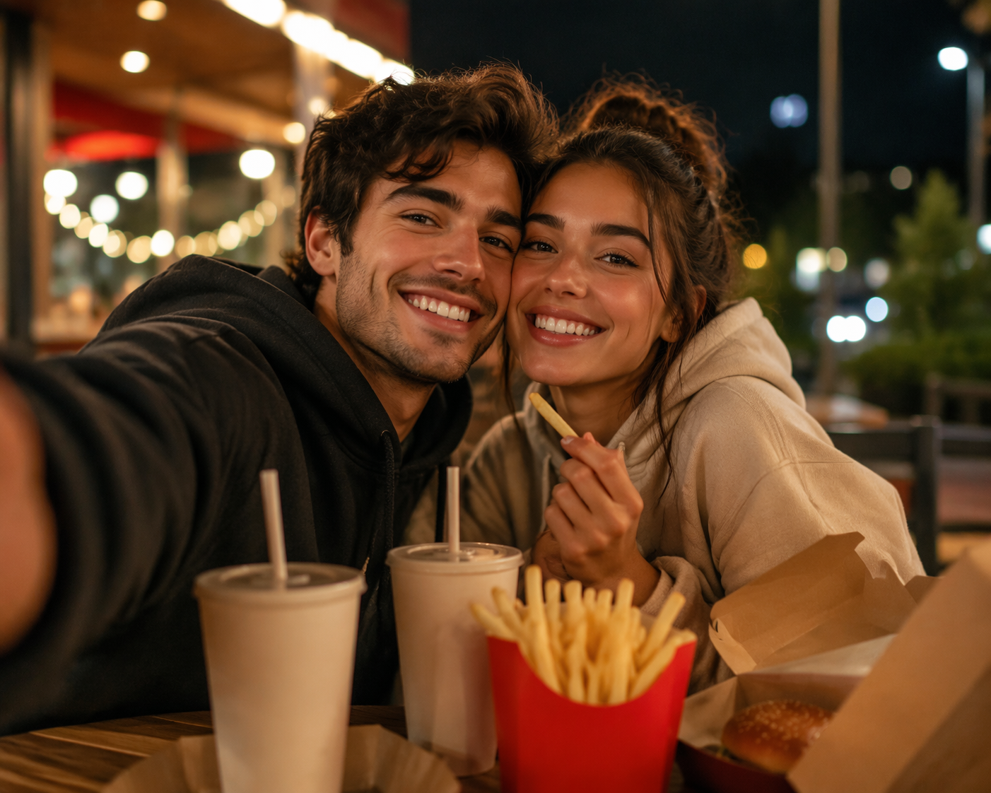 Dreamina McDonald's Couple Selfies AI Prompts prompt example 3