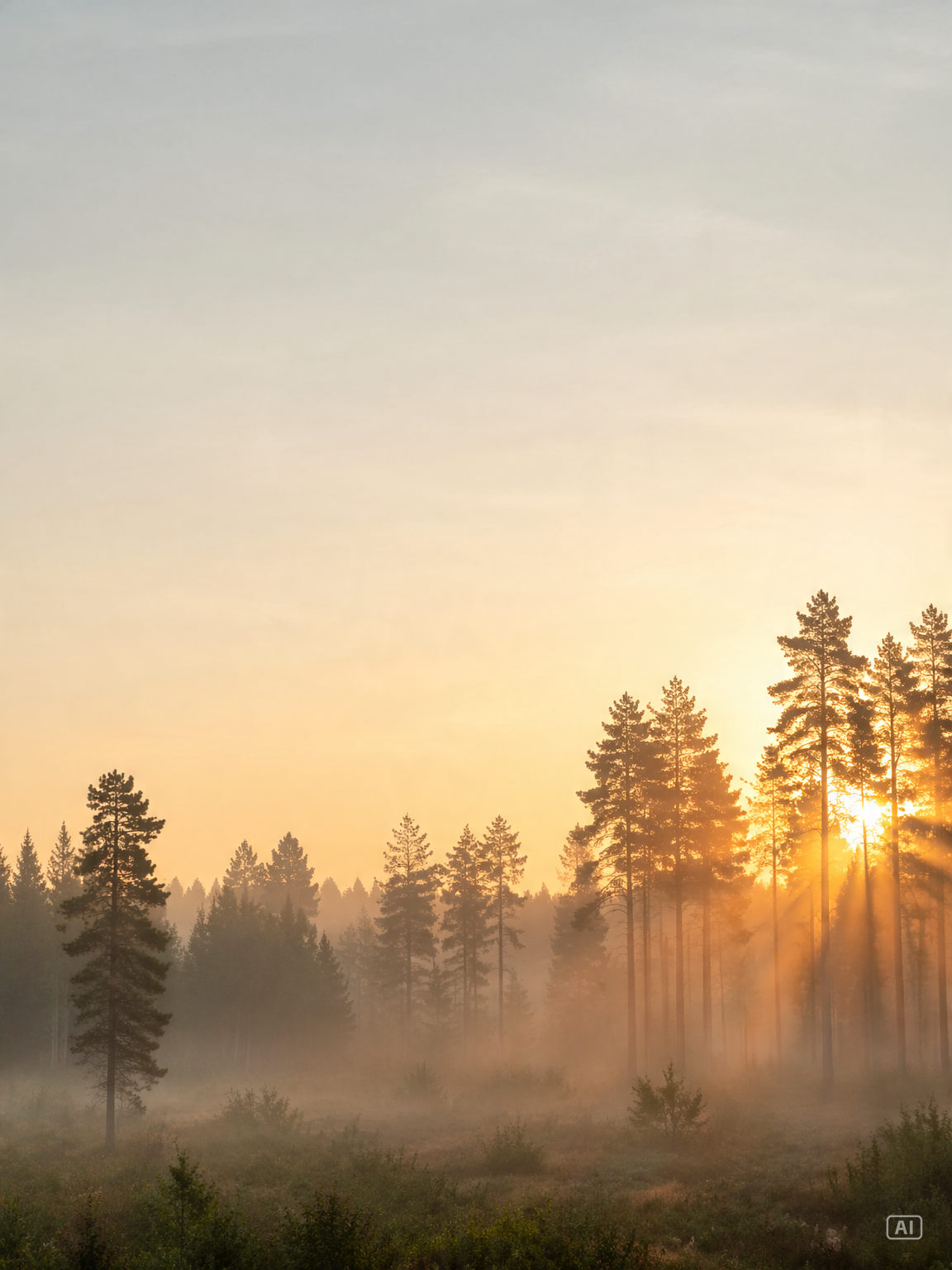 Misty forest good morning image generated by Pippit