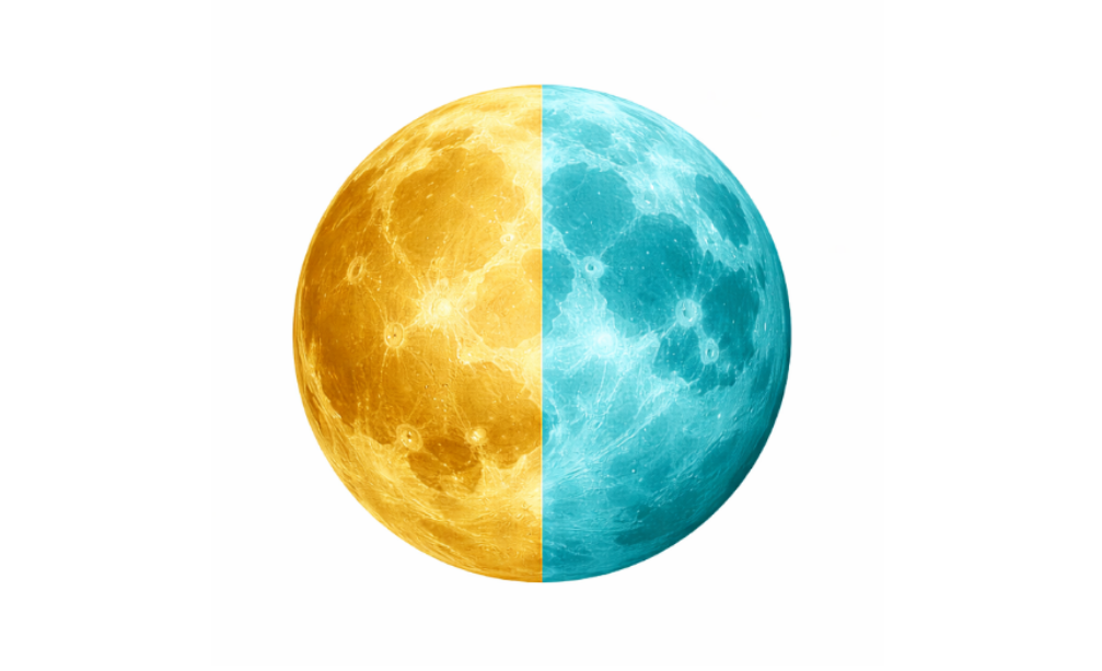 Dual-Tone Moon Symbol logo design