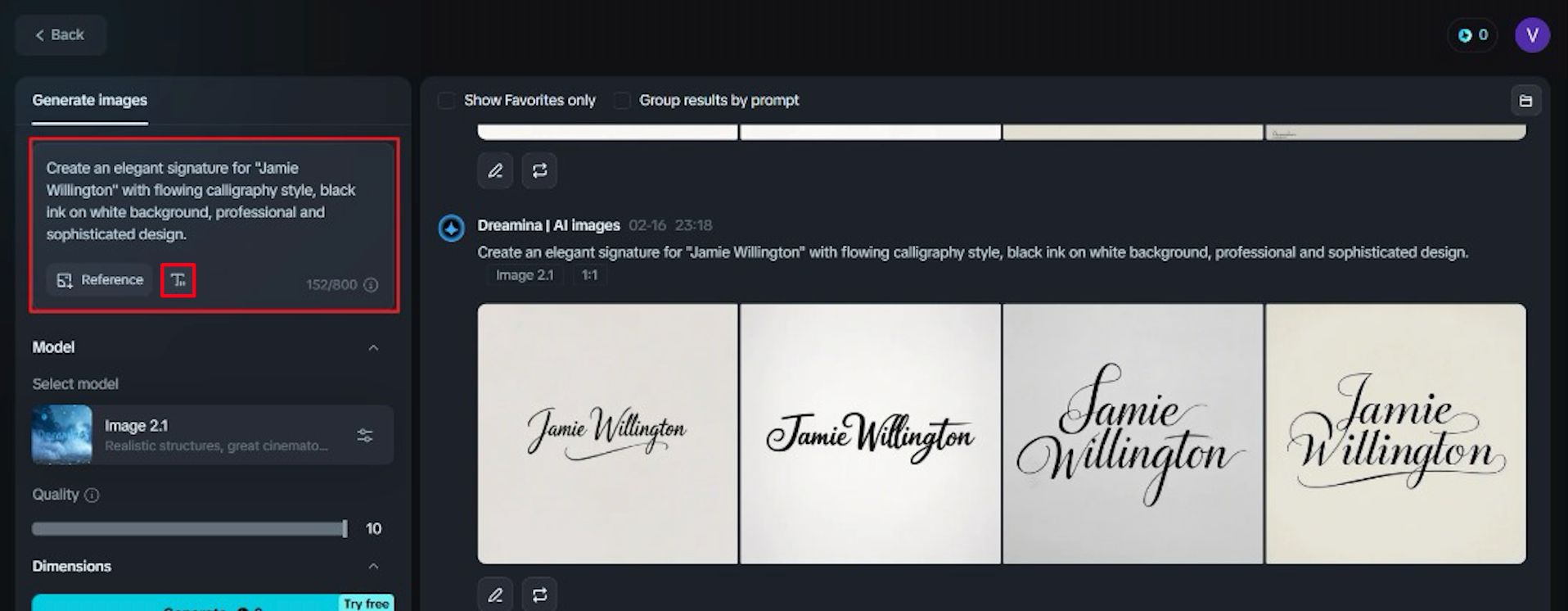 Générateur de signature en ligne par nom