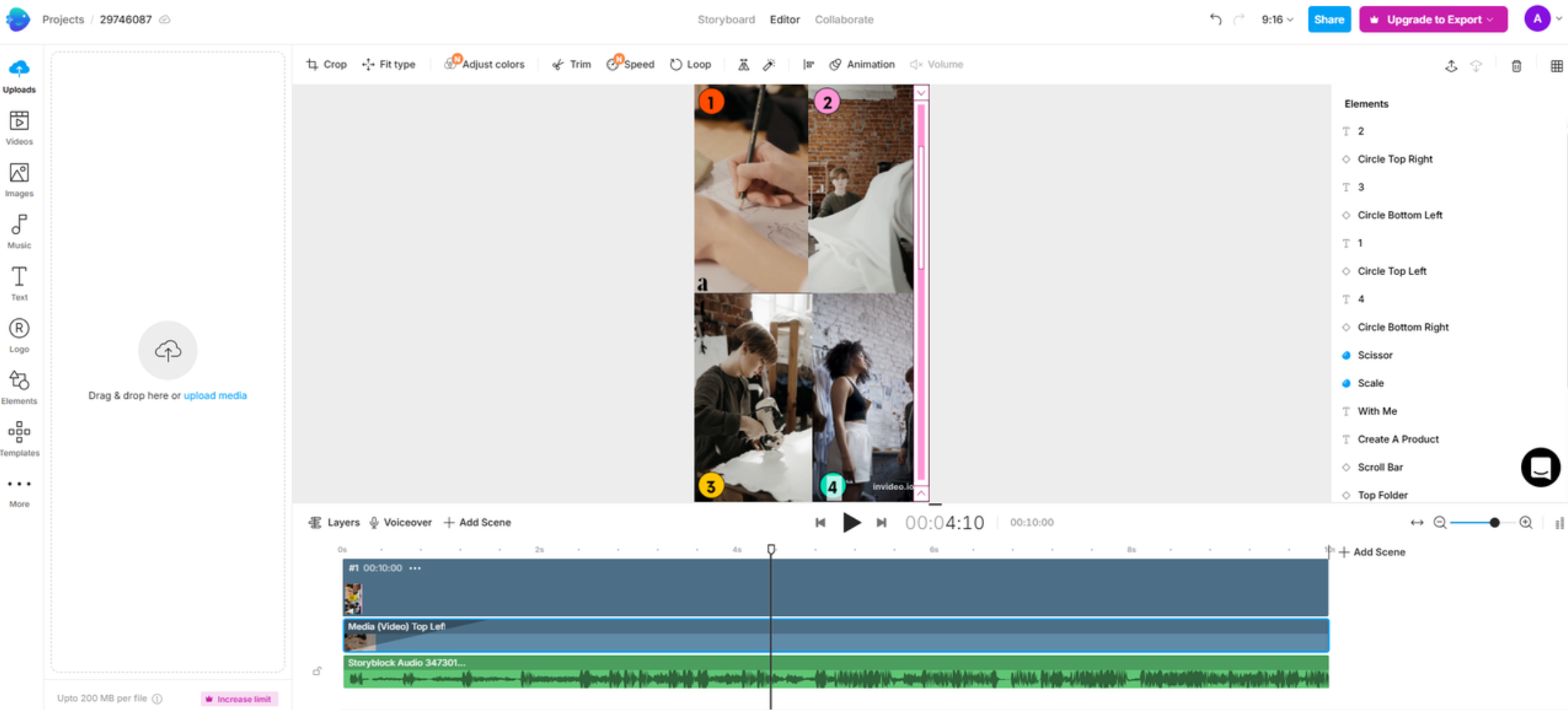 creatore di video online con foto e musica