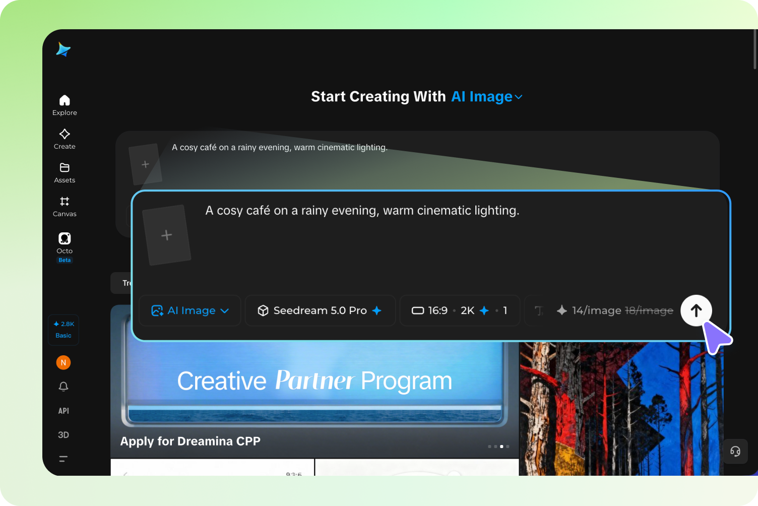 Write your prompt and generate an image