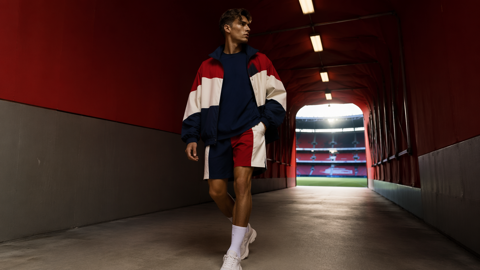 Dreamina blokecore aesthetic prompt example 4: Stadium Tunnel Editorial