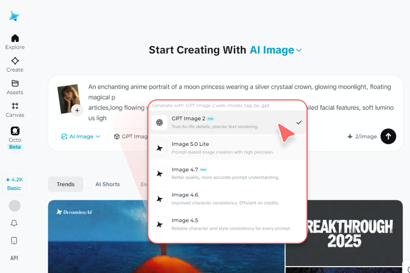 Adjust settings and generate