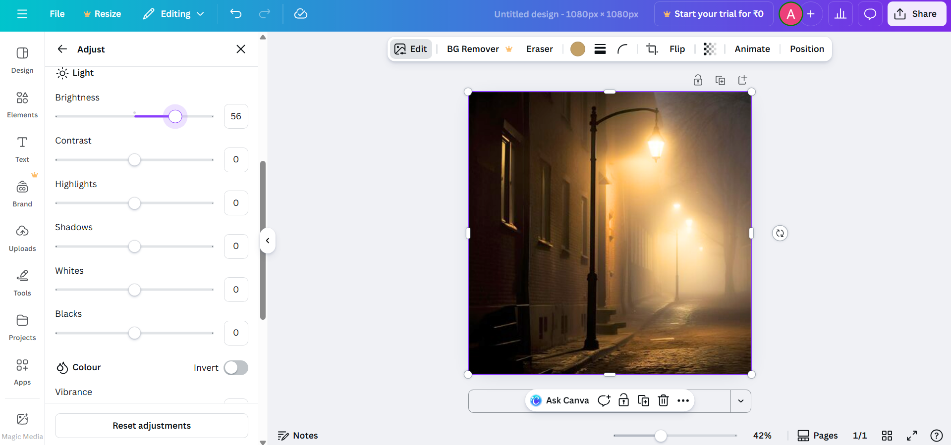อินเทอร์เฟซ Canva