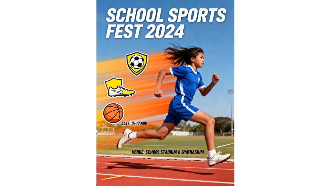 Cartel de deportes escolares
