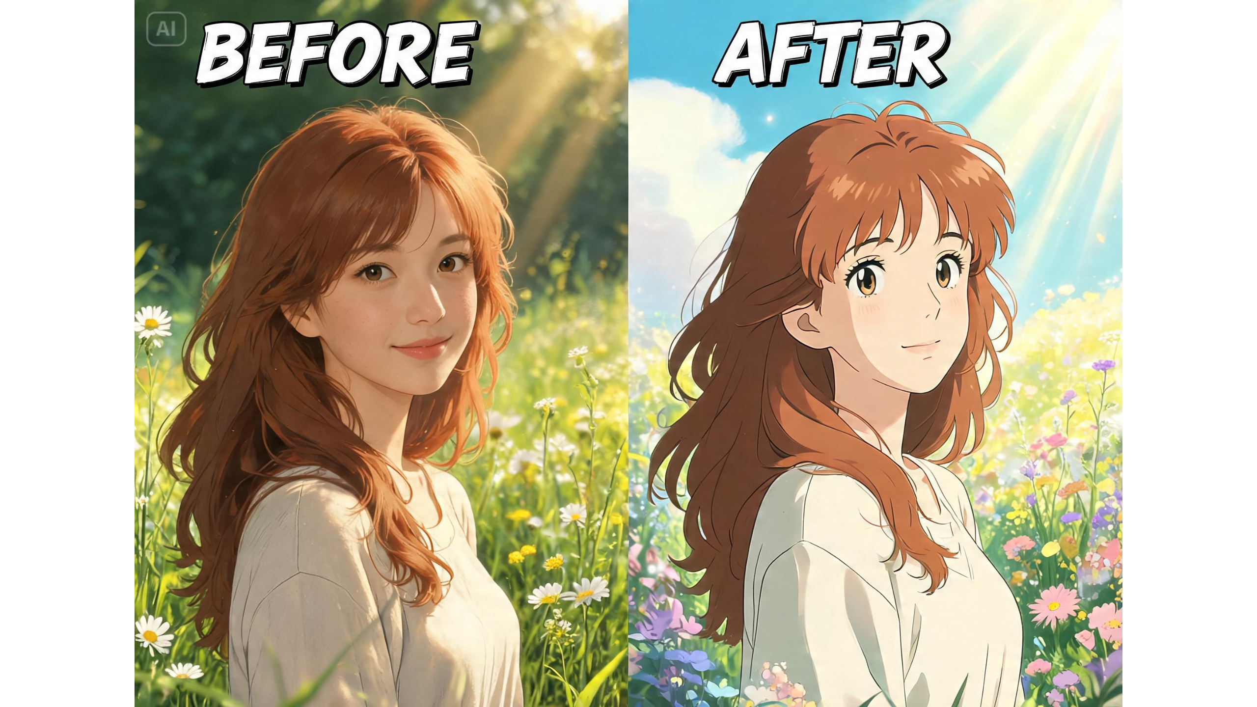 Prompt for a dreamy Ghibli-inspired anime portrait