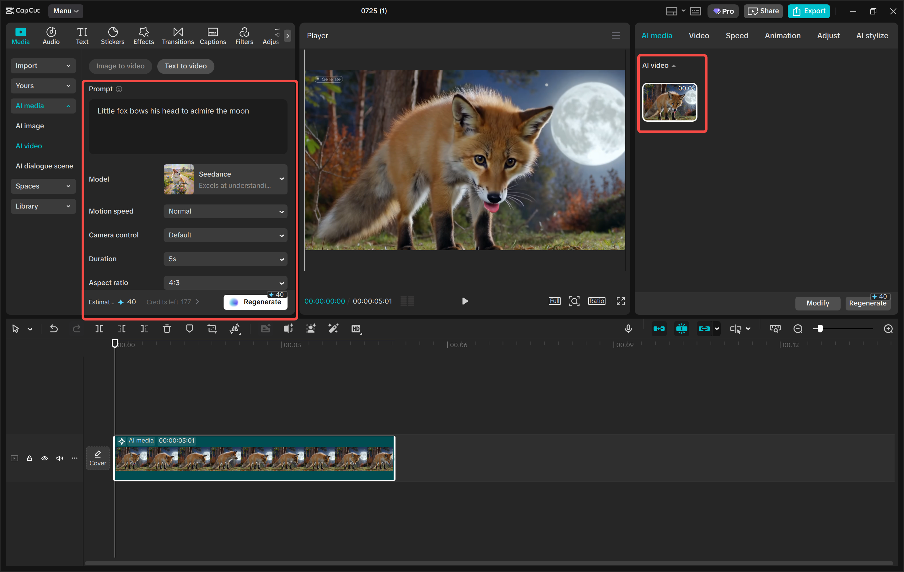 Converting the text to a video with the CapCut desktop video editor