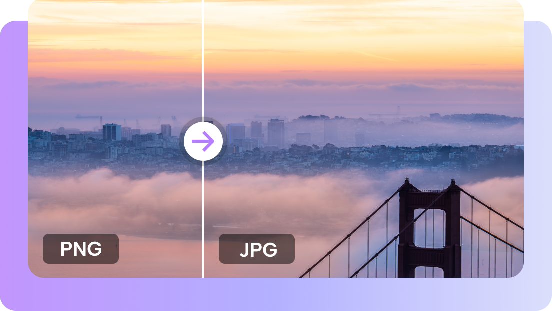 Preserva la qualità con il nostro potente convertitore da PNG a JPG