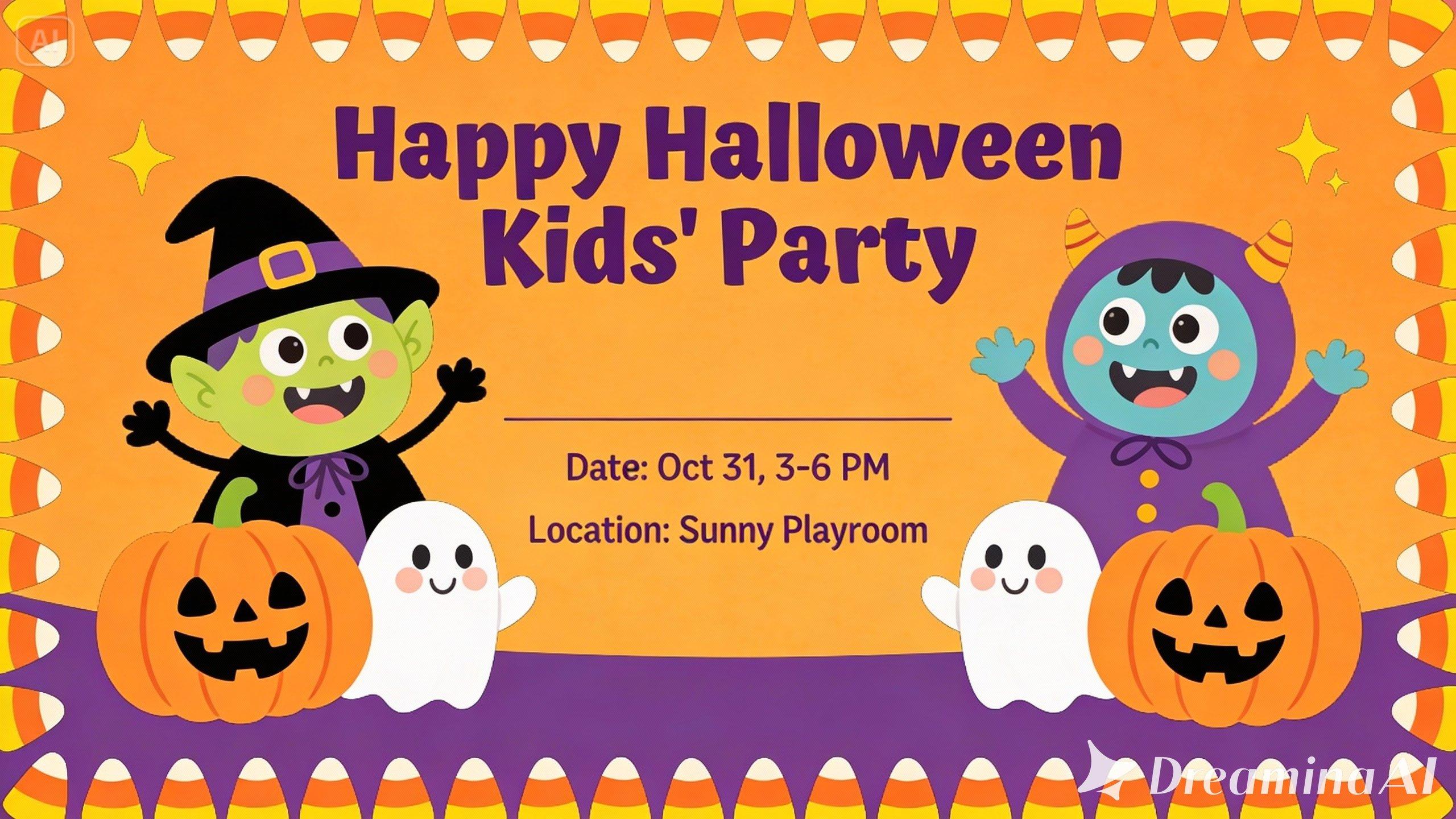 Whimsical kids' party invitation