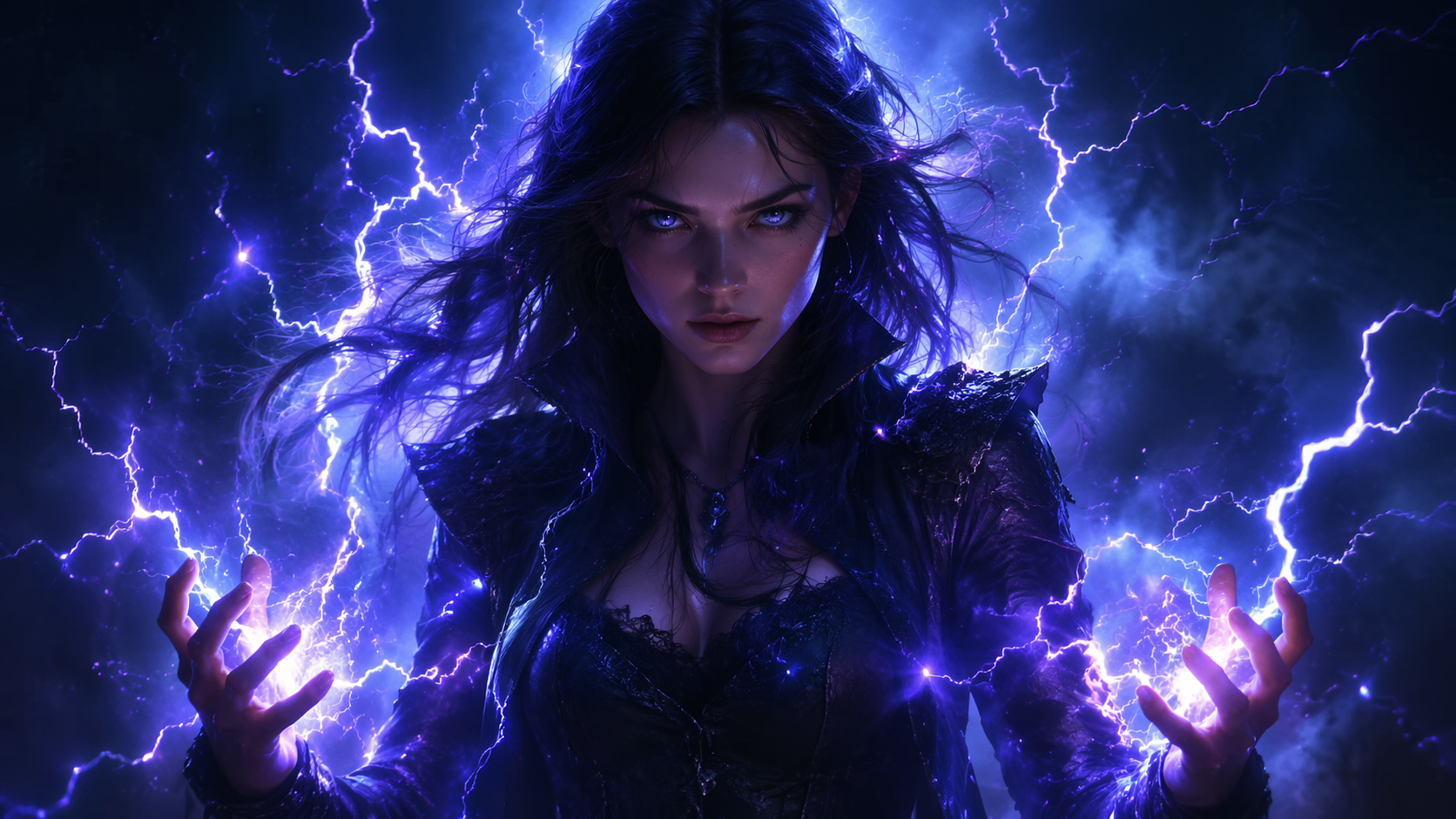 Dreamina lägg till blixt i fotoprompt exempel 4: Fantasy power aura