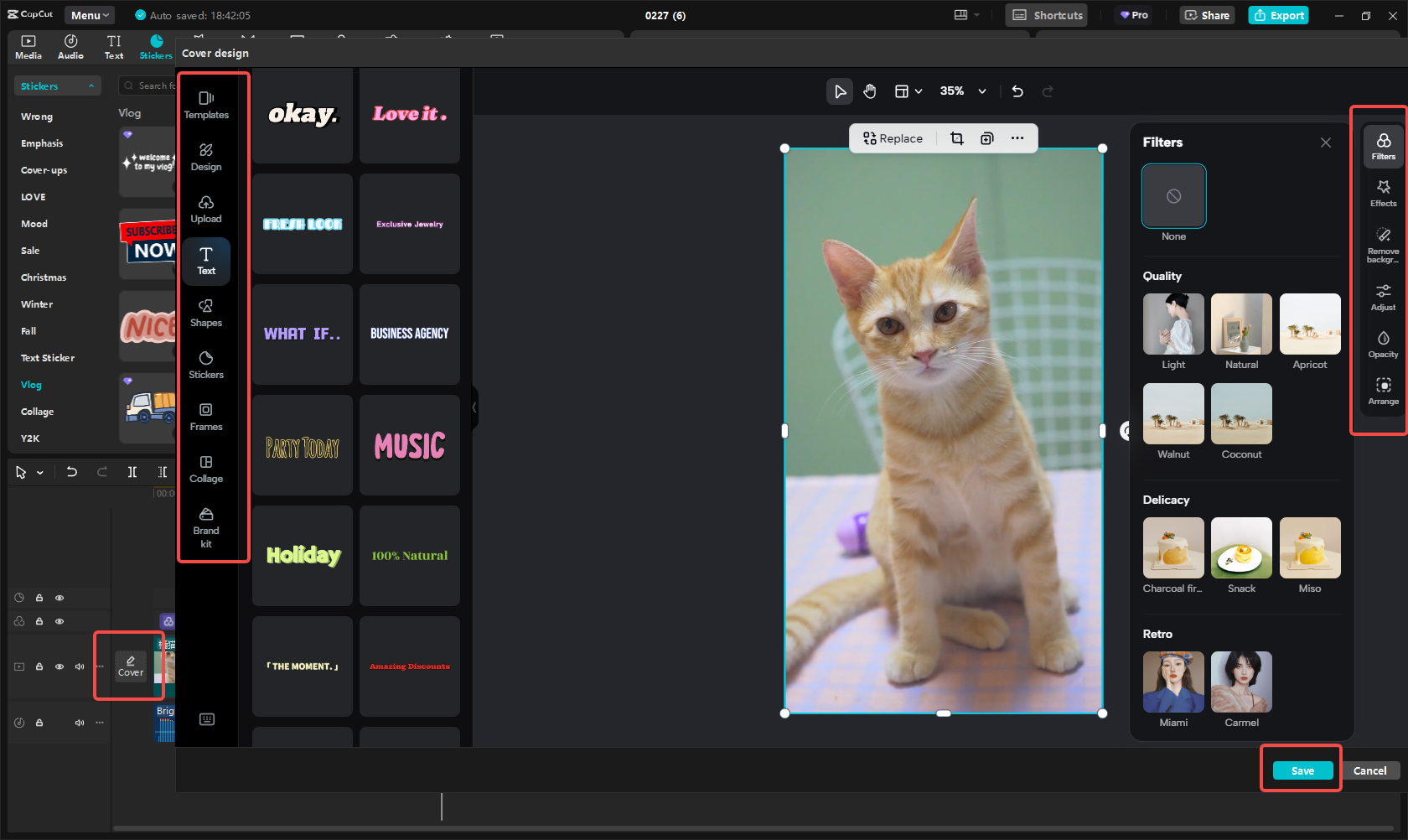 ปรับแต่งภาพขนาดย่อวิดีโอในCapCut