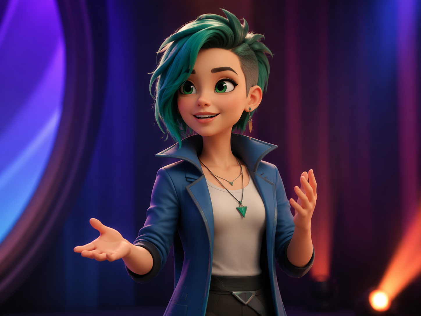 Dreamina 3D character lip sync AI prompt example 2
